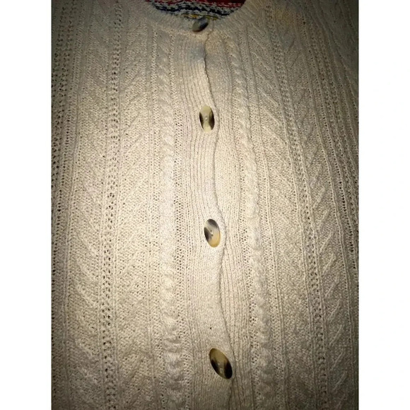 Womens Vintage Cream Corded Sweater Vest Button Up - Picture 5 of 5